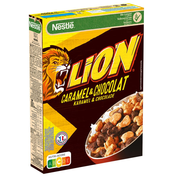 LION | Céréales au caramel et chocolat 400g - Origine FRANCE - boite légèrement endommagée