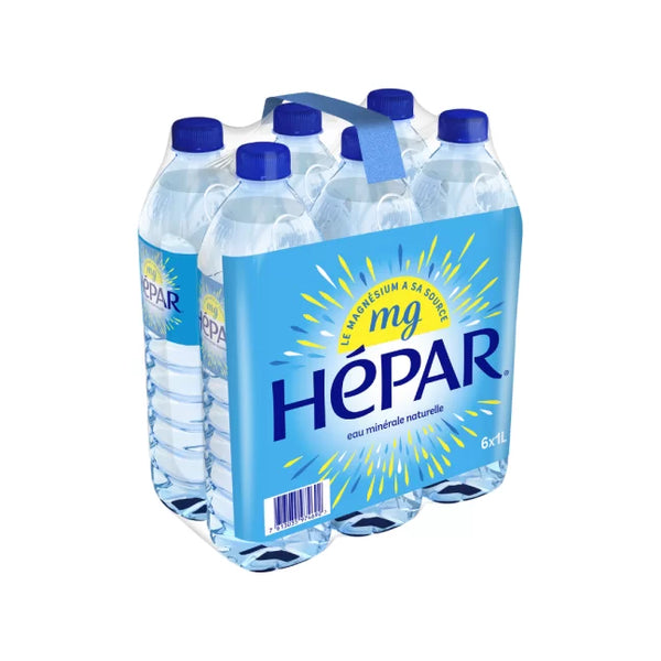 HEPAR | Eau minérale naturelle,le pack de 6 x 1L