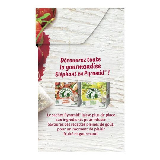 ÉLÉPHANT | Infusions fruits rouges, la boite de 20 sachets 36g