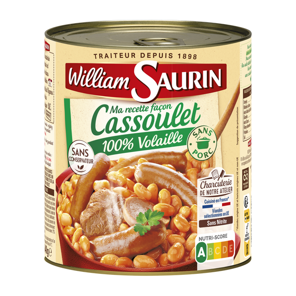William Saurin | Cassoulet 100% volaille, la boite de 840g