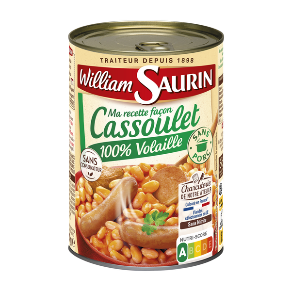 William Saurin | Cassoulet 100% volaille, la boite de 420g