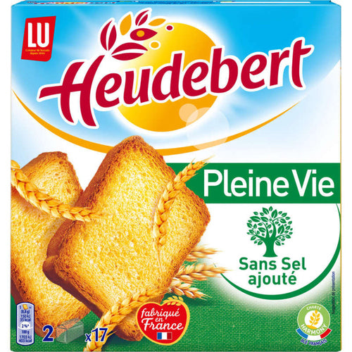 LU | Biscottes Heudebert pleine vie sans sel, la boite de 300gr,