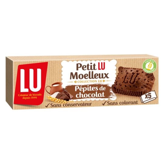LU | Gâteaux moelleux Chocolat Petit Lu, La boîte de 5 sachets, 140 g