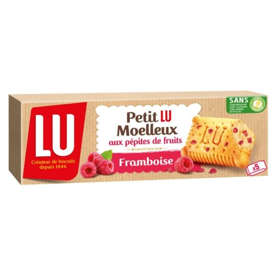 LU | Gâteaux moelleux à la framboise Petit Lu, La boîte de 5 sachets, 140 g