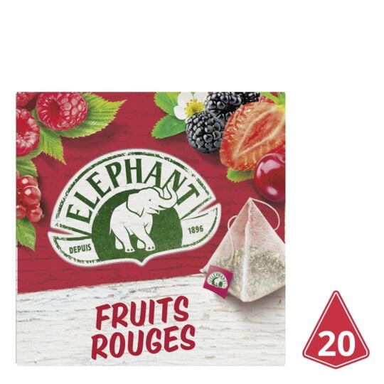 ÉLÉPHANT | Infusions fruits rouges, la boite de 20 sachets 36g