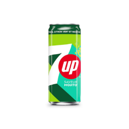 7up | 7up Mojito zero, boisson gazeuse aux extraits de citron et citron vert, la canette de 33cl