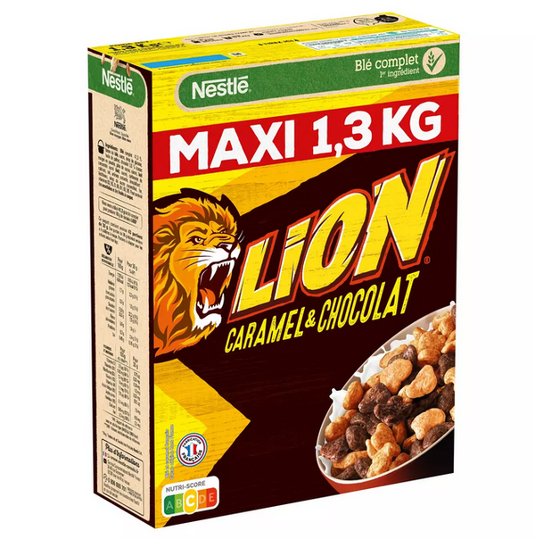 LION  Céréales au caramel et chocolat 1,3kg