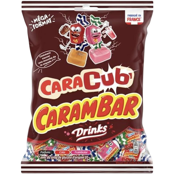 CARAMBAR | Caracub drinks parfum cola et framboise, le paquet de  400g