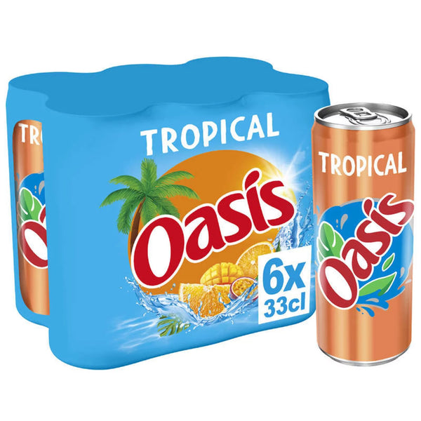 OASIS | Boisson saveur tropical, le pack de 6 canette de 33cl