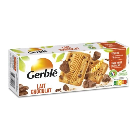 GERBLÉ | Biscuits lait chocolat le paquet de 20 - 230 g