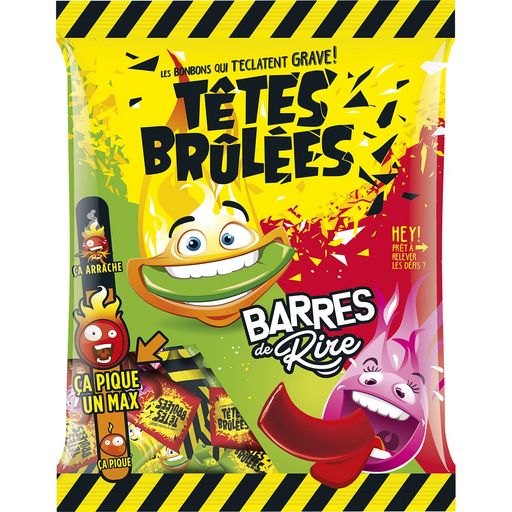 TÊTES BRÛLÉES | Bonbons barrés piquants, barres de rire 200g