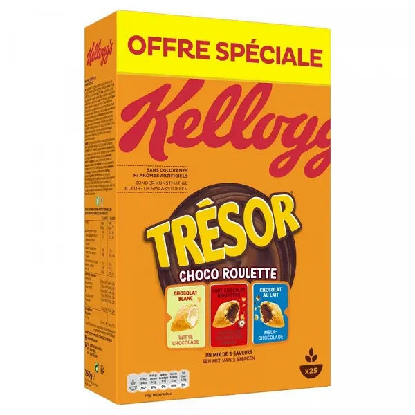KELLOGG’S | céréales trésor choco-roulette - 750g Date dépassée ( 09/23) ORIGINE FRANCE