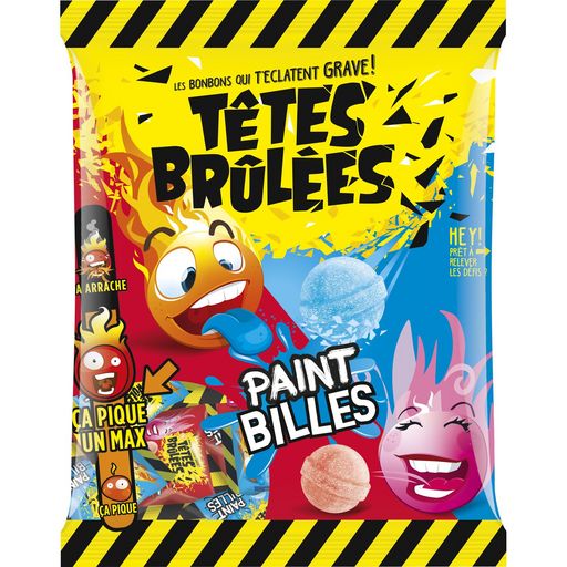 TÊTES BRÛLÉES | Bonbons billes piquantes en sachet Paint billes 135g