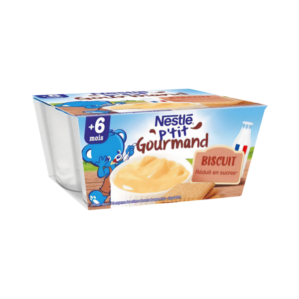 NESTLÉ | P’tit Gourmand saveur biscuit dessert bébé, les 4 pots de 100g