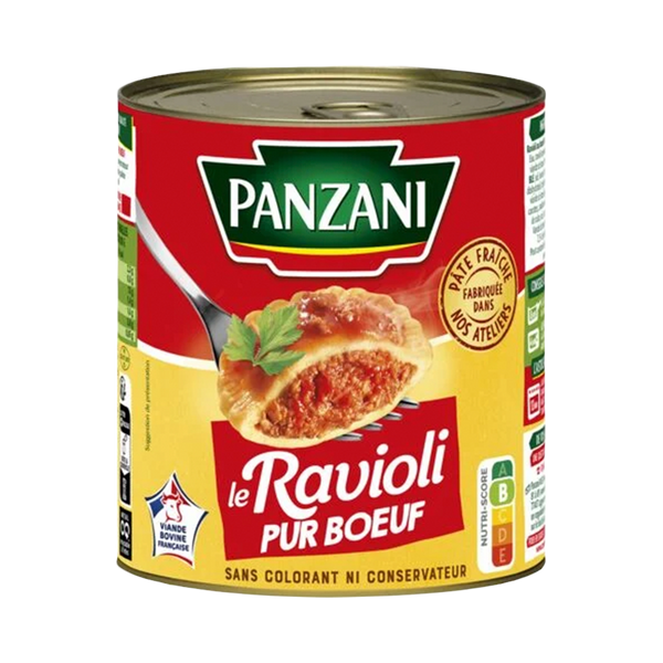 PANZANI | Plat cuisiné ravioli pur bœuf, la boîte de 800g